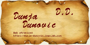 Dunja Dunović vizit kartica